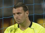brankář Jan Laštůvka - Smutný brankář Jan Laštůvka, dostal tři góly.