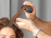 Širší prameny natáčejte na žehličku s širokou žehlící plochou. „Pramen vlasů...