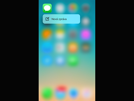 3D Touch: kontextov nabdka aplikace Zprvy.