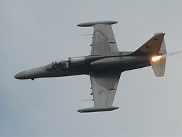 Letoun L-159 Alca vypoutí klamný cíl na Dnech NATO v Ostrav