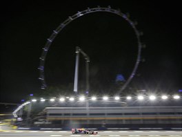 V ATRAKTIVNCH KULISCH. Daniel Ricciardo ve Velk cen Singapuru formule 1.