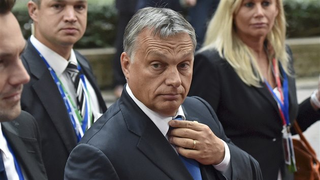Ma�arský premiér Viktor Orbán na summitu o uprchlické krizi v Bruselu. (23....