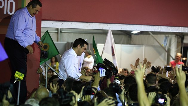 f strany Syriza Alexis Tsipras a f strany Nezvisl ekov Panos Kammenos.