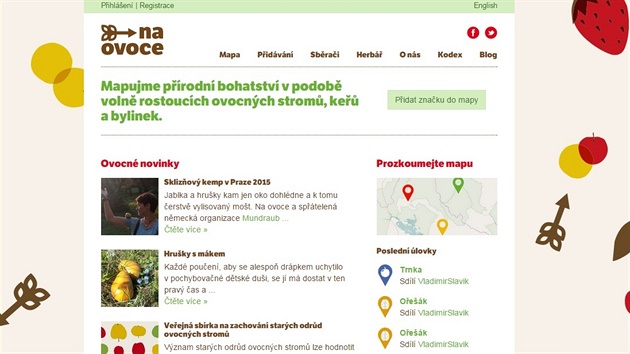 Úvodní strana webu na-ovoce.cz