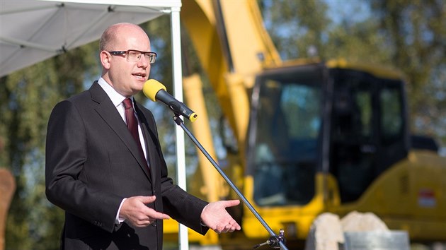 Na zahájení stavby promluvil i premiér Bohuslav Sobotka.