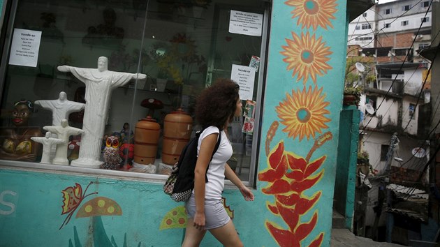 Syanka obv favelu Vidigal v Rio de Janeiru.