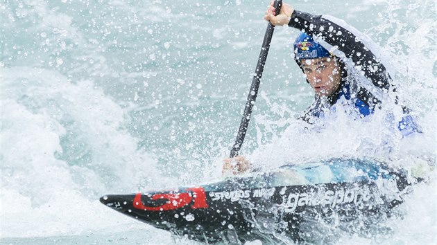 Vavinec Hradilek na mistrovstv svta ve vodnm slalomu v Londn.