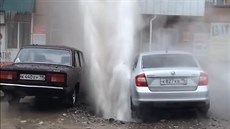Prasklé potrubí v Rusku
