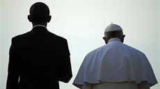 Pape Frantiek se pi návtv Spojených stát setkal s americkým prezidentem...