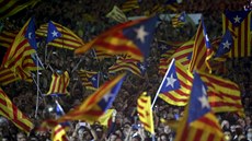 Poslední pedvolební mítink separatistické strany Junts pel si v Barcelon...