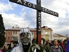 Demonstrace proti podniku Azos CZ, který podle obyvatel a vedení msta obtuje...