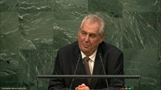 Milo Zeman pi projevu v OSN.