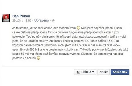 Dan Pib na svm facebookovm profilu upozornil po nvratu z cest po...