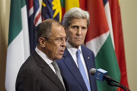 Sergej Lavrov a John Kerry, ministi zahranií Ruska a Spojených stát (1....