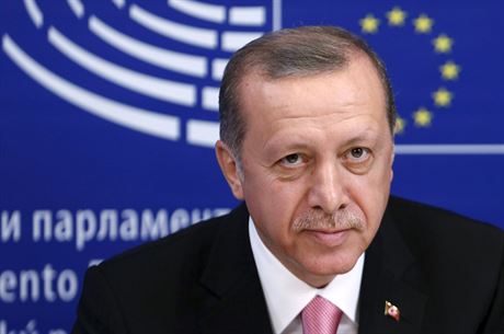 Turecký prezident Recep Tayyip Erdogan navtívil Evropský parlament (5. íjna...