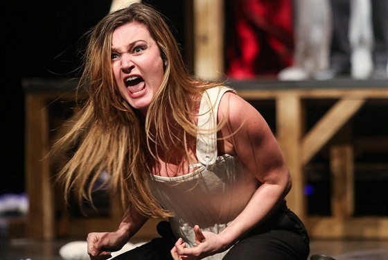 Lada Blaková v pedstavení Shakespearova Macbetha na snímku z února 2014.