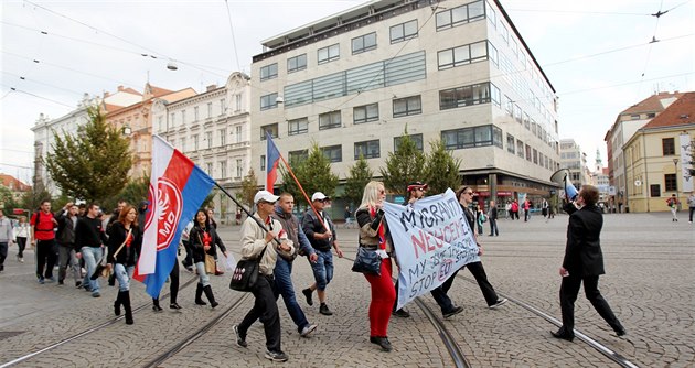 Národní Demokracie, demonstrace proti uprchlík�m a EU (3.10.2015)