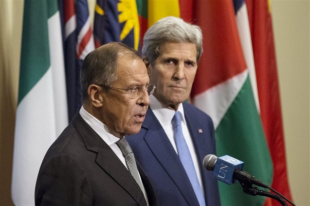 Sergej Lavrov a John Kerry, minist�i zahrani�í Ruska a Spojených stát� (1....