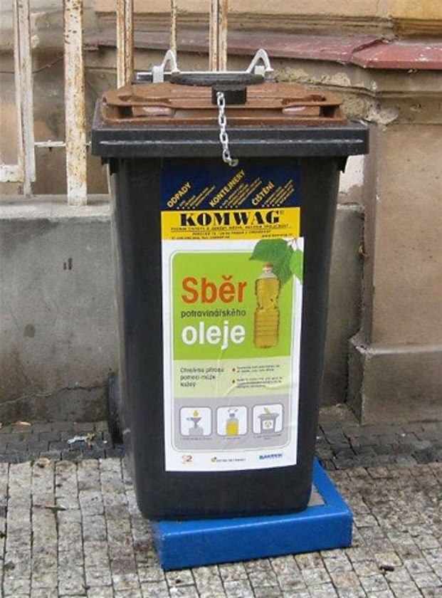 Praha 2 má nov popelnice na tídní tuk a olej.