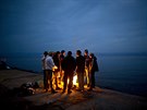 Uprchlíci na eckém ostrov Lesbos (5. íjna 2015)