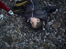 Afghánské dít po pistání na eckém ostrov Lesbos (5. íjna 2015)