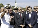 Pístav v Mytilene na ostrov Lesbos navtívili ecký premiér Alexis Tsipras...