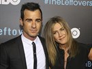 Justin Theroux a Jennifer Anistonová (Austin, 3. íjna 2015)