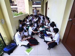 Teacher Kristine Passag holds a Values Education class for Grade 9 students in...