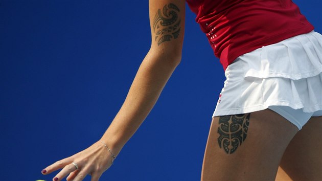 Na tetovn Karolny Plkov se zamil fotograf agentury Reuters na turnaji v Pekingu.