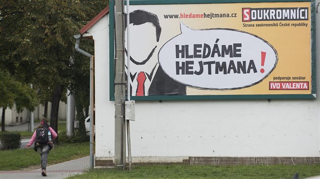 Billboard Strany soukromníků v Otrokovicích.
