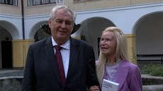 Prezident Miloš Zeman a herečka Jitka Frantová