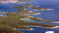 Severní část ostrova Mljet, Chorvatsko
