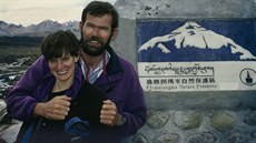 Jan Arnoldová a Rob Hall z vrcholového výstupu na Everest.