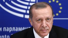 Turecký prezident Recep Tayyip Erdogan navtívil Evropský parlament (5. íjna...