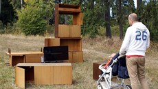 Jednodenní výstava Drajborna sob� se odehrávala kolem chalupy Romana Rejholda...
