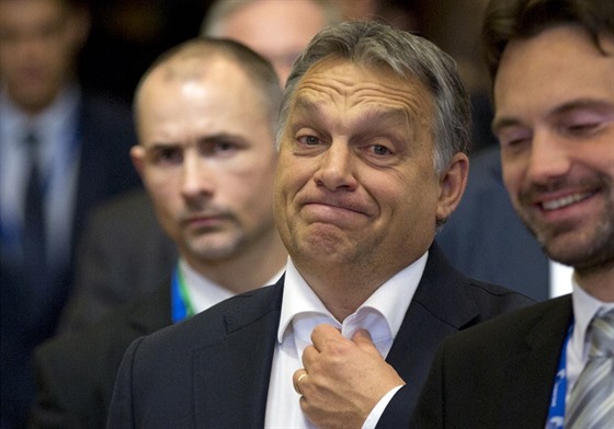 Maarský premiér Viktor Orbán na summitu EU v Bruselu (16. íjna 2015).