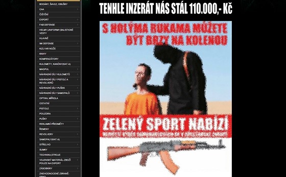 Problematickou reklamu zveejnil na svých stránkách obchod se zbranmi z...