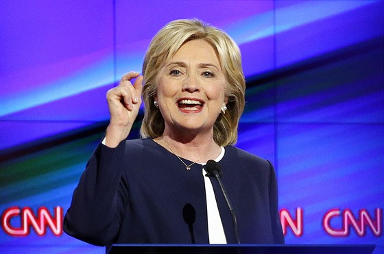 Hillary Clintonová bhem televizní debaty CNN (14. íjna 2015)