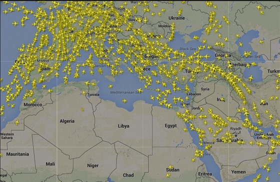 Letecká doprava kolem Sýrie