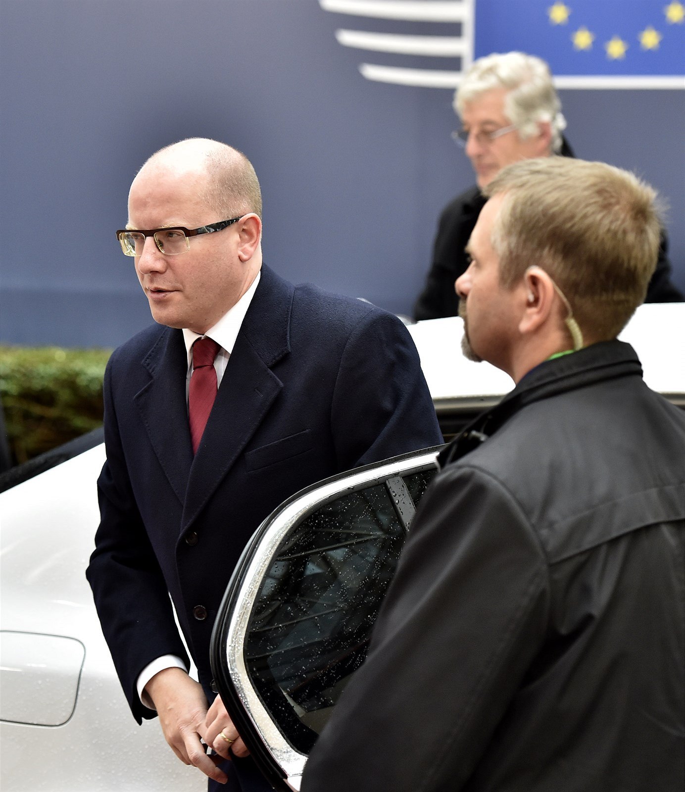 �eský premiér Bohuslav Sobotka p�ijí�dí na summit Evropské unie v Bruselu...