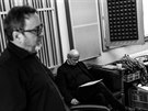 Michal Pavlíek s Michalem Horákem ve studiu pi natáení alba Sociální sí.