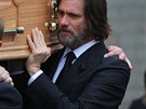 Jim Carrey na pohřbu Cathriony White 