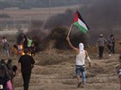 Palestinský protest v Pásmu Gazy (15. října).