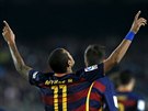 Neymar gólov zastoupil v Barcelon zranného Messiho.