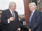 Prezident republiky Milo� Zeman v debat� s majitelem Kov�rny VIVA ve Zl�n�...