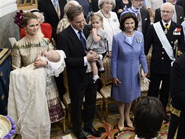 védská princezna Madeleine, její syn princ Nicolas, manel Chris ONeill,...