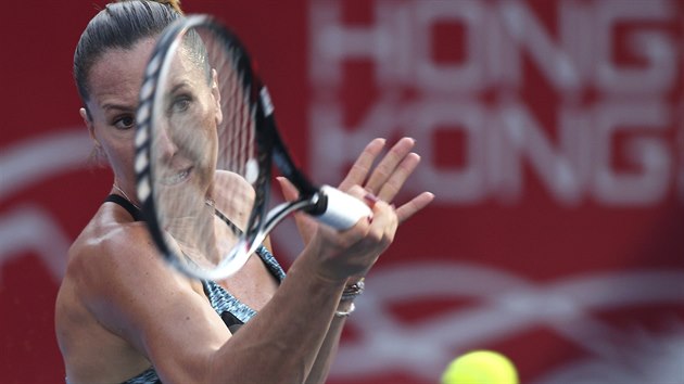 Jelena Jankoviov ve finle turnaje v Hongkongu.
