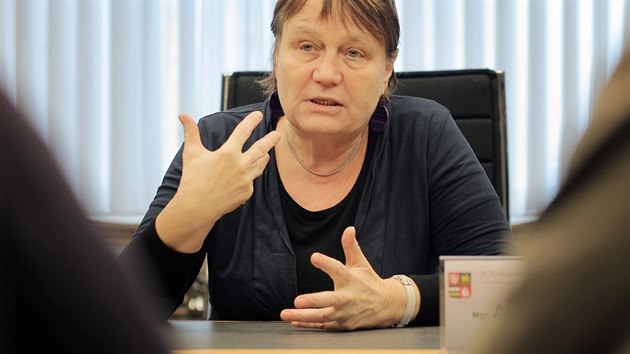 Veřejná ochránkyně práv Anna Šabatová při návštěvě v Plzeňském kraji. (14. října 2015)