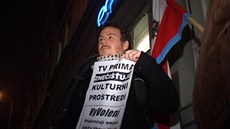 Dlnická strana protestuje proti poadu Vyvolení (listopad 2005)