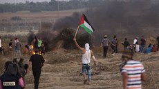 Palestinský protest v Pásmu Gazy (15. íjna).